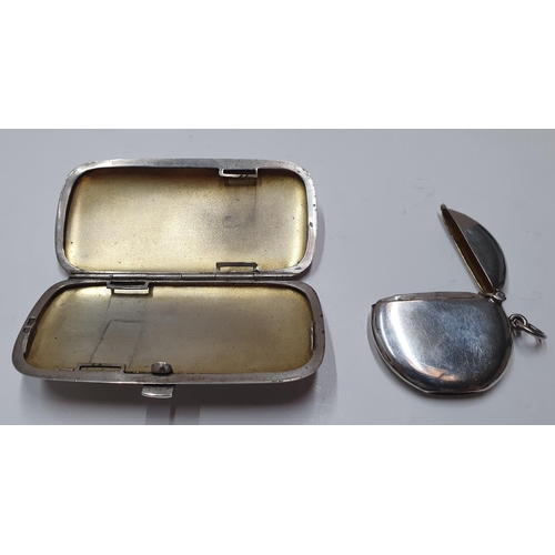 123 - Early 20thC silver cigarette case & silver matchbox case,

total combined weight approx 76 grams