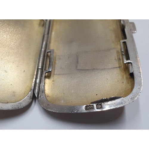 123 - Early 20thC silver cigarette case & silver matchbox case,

total combined weight approx 76 grams