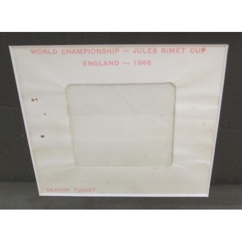 232 - Genuine 1966 World cup final ticket complete with its envelope, in a modern frame and glazed.