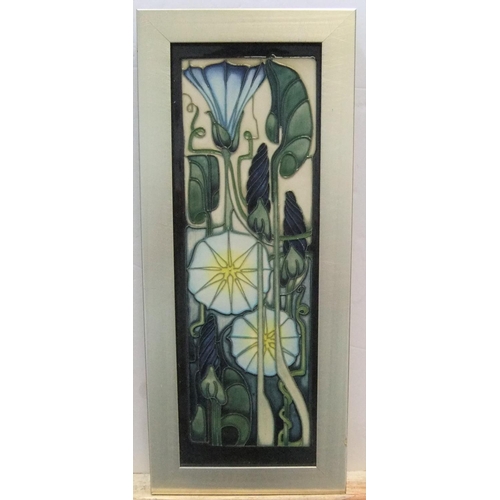 158 - Moorcroft ceramic tile, framed,

30 x 10 cm

Good condition, without chips, cracks etc