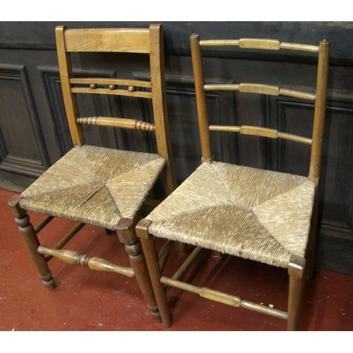 291 - 2 non matching Victorian oak & rattan chairs