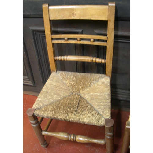 291 - 2 non matching Victorian oak & rattan chairs