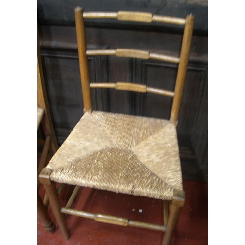 291 - 2 non matching Victorian oak & rattan chairs