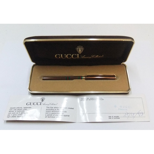 220 - Certified GUCCI boxed fountain pen and carry case and COA