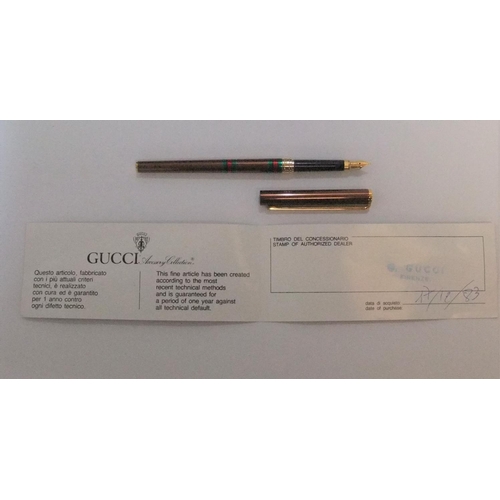 220 - Certified GUCCI boxed fountain pen and carry case and COA