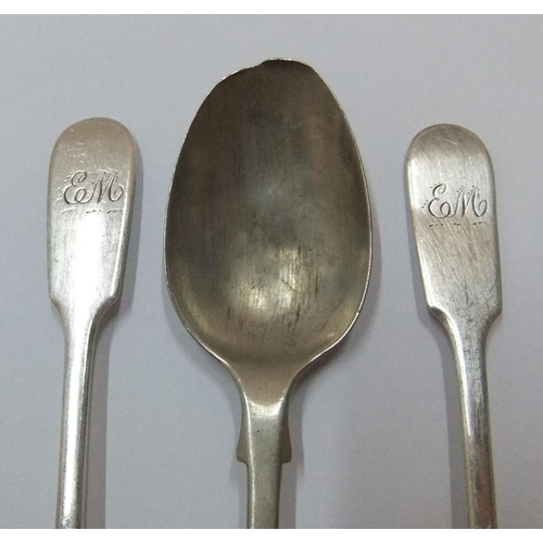 132 - 5 hallmarked antique silver spoons engraved 