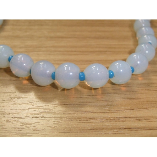 63 - Ladies antique white opal (37 opals) choker necklace,

15