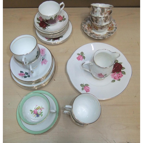 146 - Various part sets of vintage bone china tea sets - 35 items in total