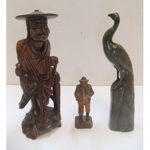 212 - Good collection of 6 antique quality collectables to include a carved Netsuke, carved figures & a br... 