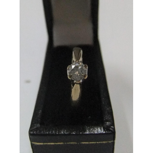 10 - 9ct yellow gold diamond solitaire ring (approx 0.25ct)

Approx 2.1 grams gross,            size K/L