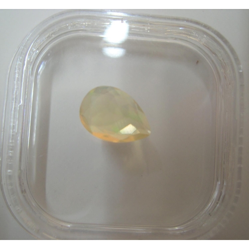 12 - Certified Ethiopian opal, Pear cut, 0.8ct