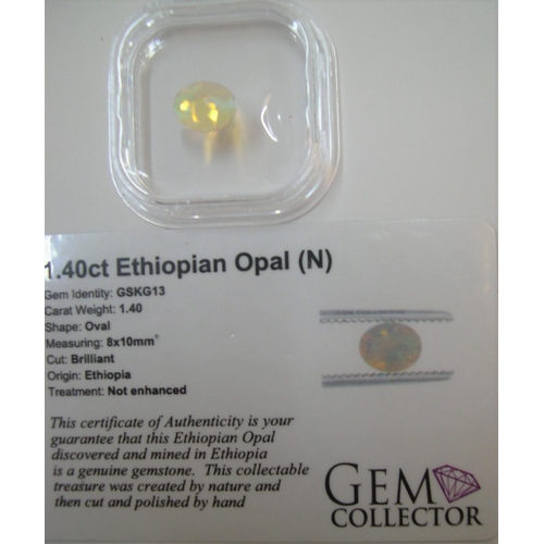 13 - Certified Ethiopian Opal, oval cut, 1.40ct