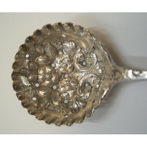 118 - Antique, English silver berry spoon