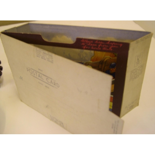 2 - 7 vintage collectables to include Villeroy & Boch ceramic plaque with birds, pop-up postcard, 1942 m... 