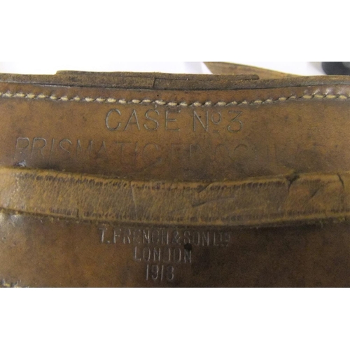6 - WW1 era leather cased binoculars