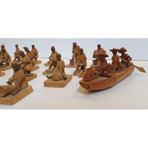 14 - Collection of 20 Nigerian 1970s thorn-wood figure carvings (20)