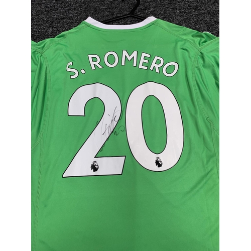 Manchester United No20 S.Romero Green Goalkeeper Soccer Club Jersey