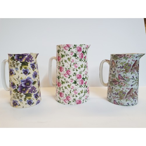 61 - Old Whieldon Ware water jug and transfer printed milk jug, together with 3 Staffordshire milk jugs w... 