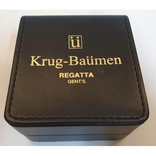 88 - Boxed, Krug-Bauman gents Regatta white dial, Two-Tone strap watch, compete with papers etc