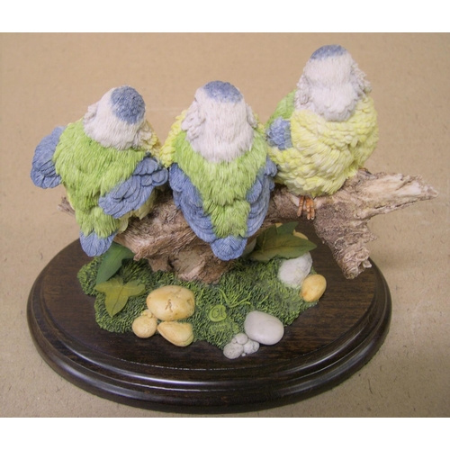 20 - 3 baby bluetits, country artists, hand-painted by Tim Smith, compete with certificate,

15 cm across... 