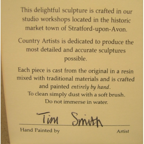 20 - 3 baby bluetits, country artists, hand-painted by Tim Smith, compete with certificate,

15 cm across... 