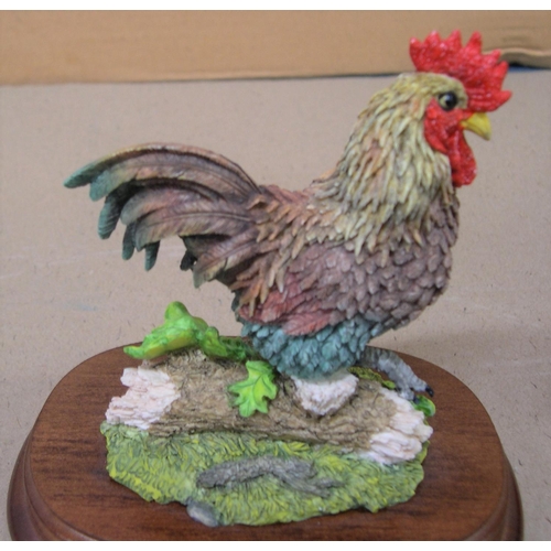 21 - Collection of Country Artists style collectables including Tawny owl, Cockerel etc,

All appear in g... 