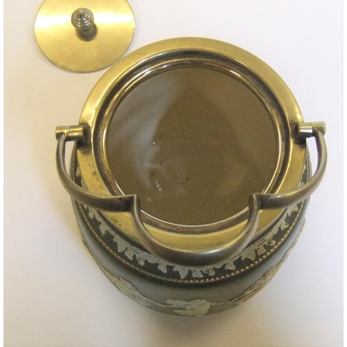 25 - Carltonware - Jasperware biscuit barrel,

17cm high