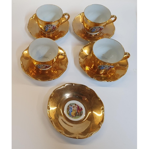 29 - Vintage MZ Czech coffee cups and saucers (19 pieces in total)