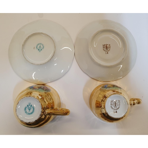 29 - Vintage MZ Czech coffee cups and saucers (19 pieces in total)