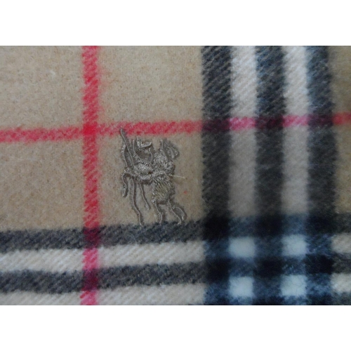 63 - Genuine Burberry scarf, hardly worn, purchased by the vendor from a Burberry shop