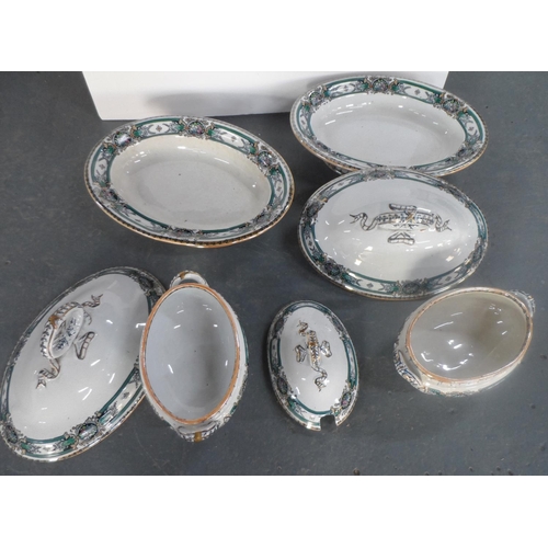 29 - 2 boxes of antique Hebe TR & P dinner service to include meat plates, tureens & plates etc (Large qu... 