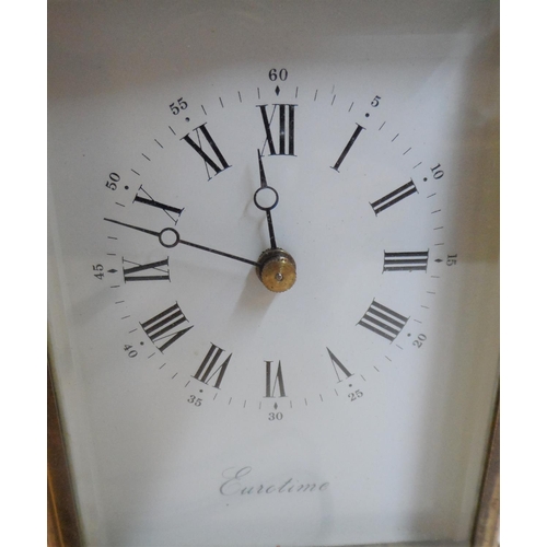 74 - Eurotime, brass cased carriage clock timepiece, with key,

Believed to be in full working order

12 ... 