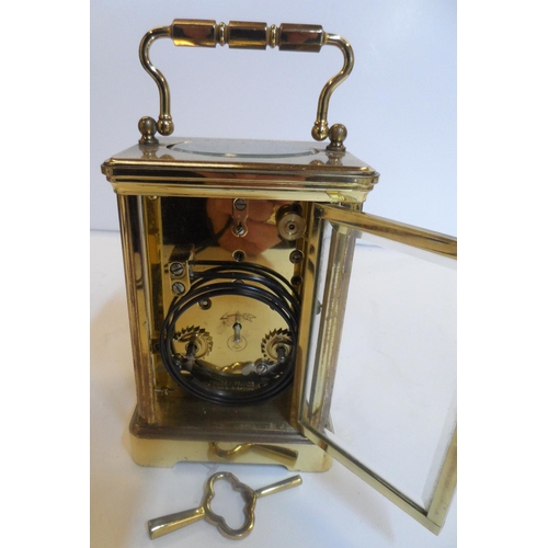 74 - Eurotime, brass cased carriage clock timepiece, with key,

Believed to be in full working order

12 ... 