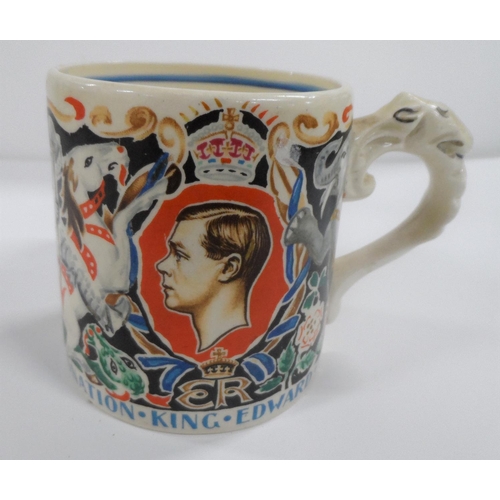 30 - Royal Doulton ceramic horse together with Coronation mug of King Edward VIII designed by Laura Knigh... 