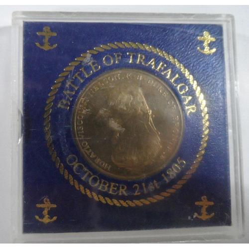 157 - Collection of commemorative coins, badges & pendants etc (Qty)