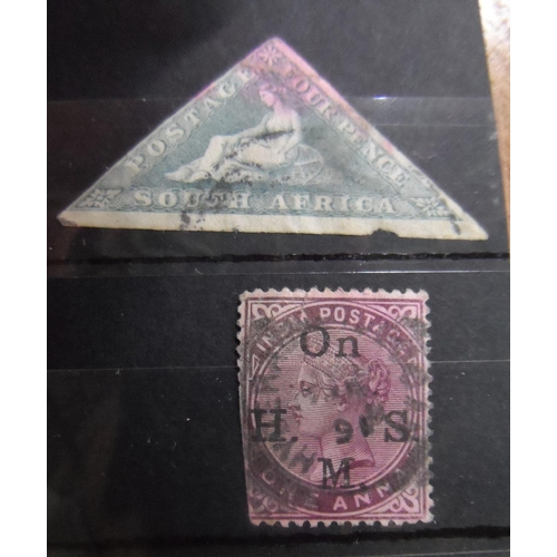 165 - Small collection of QV used colonial stamps to include an Indian 2 anna, a green SA triangle & 3 use... 