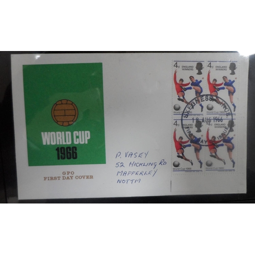 173 - Stamps - 1966 world cup FDC & team-sheet (2)