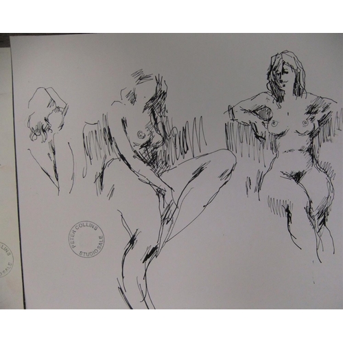 117 - 10, Peter COLLINS (1923-2001 female nudes/figure studies of differing mediums largest 

size Approx ... 