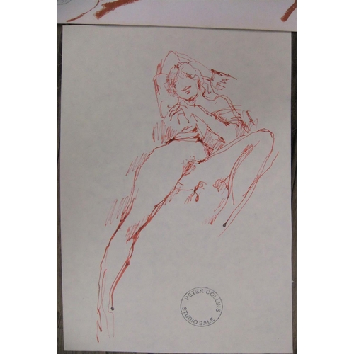 117 - 10, Peter COLLINS (1923-2001 female nudes/figure studies of differing mediums largest 

size Approx ... 