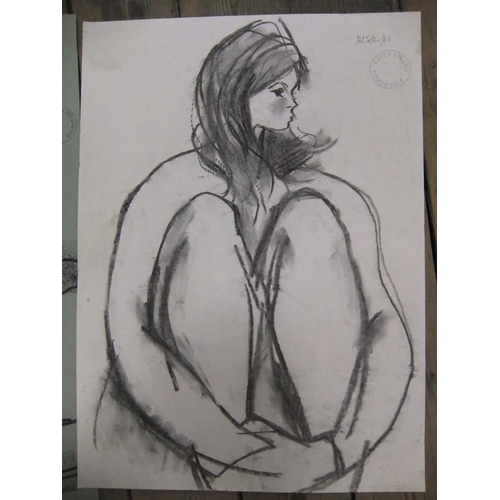 118 - 4, Peter COLLINS (1923-2001  Charcoal drawings, female nudes/figure studies, largest size Approx  47... 