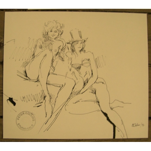 126 - 5, Peter COLLINS (1923-2001) pen & pencil, female nudes/figure studies, 

Approx average size 32 x 2... 