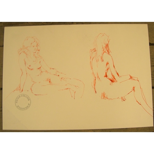 126 - 5, Peter COLLINS (1923-2001) pen & pencil, female nudes/figure studies, 

Approx average size 32 x 2... 