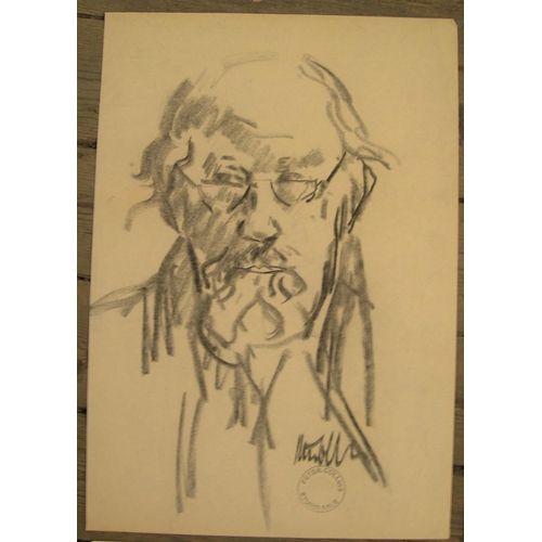 129 - 4 Peter Collins (1923-2001) ink and pencil, self portraits, 

Approx average size is 41 x 31 cm