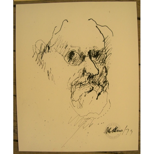 129 - 4 Peter Collins (1923-2001) ink and pencil, self portraits, 

Approx average size is 41 x 31 cm