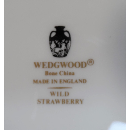 153 - Wedgewood, wild strawberry collection including lidded box, pair of candle sticks,  bud vase etc (9)... 