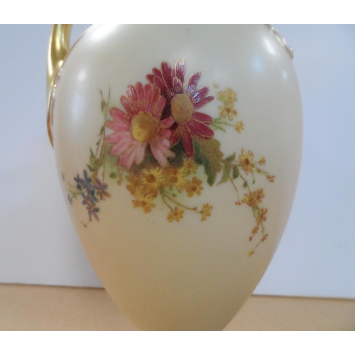 177 - A Royal Worcester blush ivory ewer, decorated with floral sprays, shape number 1745, c1900, height 2... 