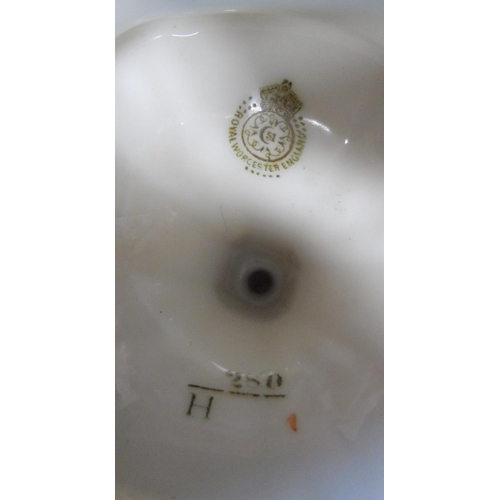 191 - Royal Worcester blush pedestal vase, decorated in wild summer flowers, circa 1908, shape number 280,... 