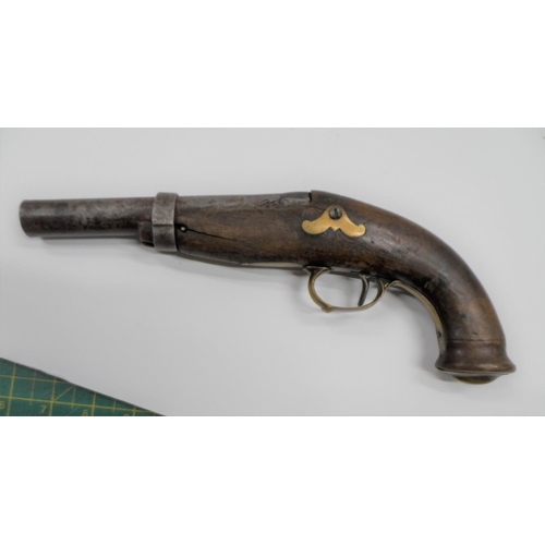 230 - 19thC black powder pistol (a/f)
