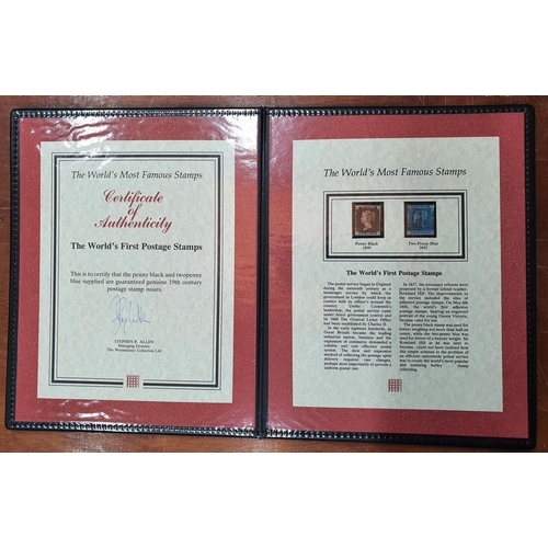 248 - QV 1d black (4 margins) & 1841 2d blue (4 margin) in certificated booklet (2)