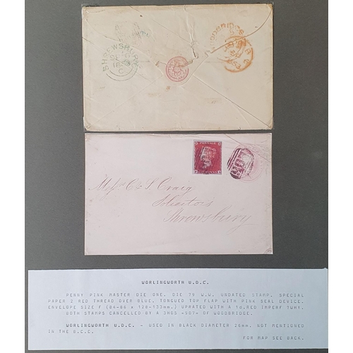 259 - set of 10 old pre-paid or paid QV envelopes, some with facsimile backs, all with related information... 